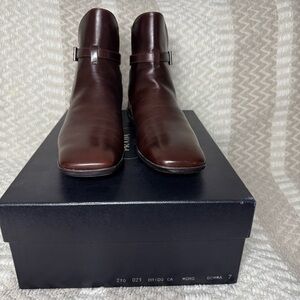 Prada Men's Rich Brown Jodhpurs Chelsea Belted Leather Boots